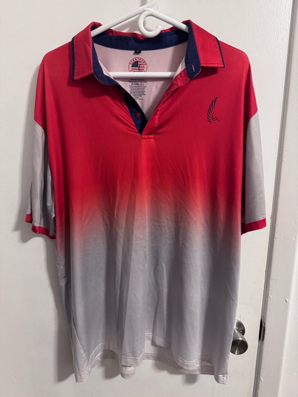Men's Gradient Red to Gray Polo Shirt